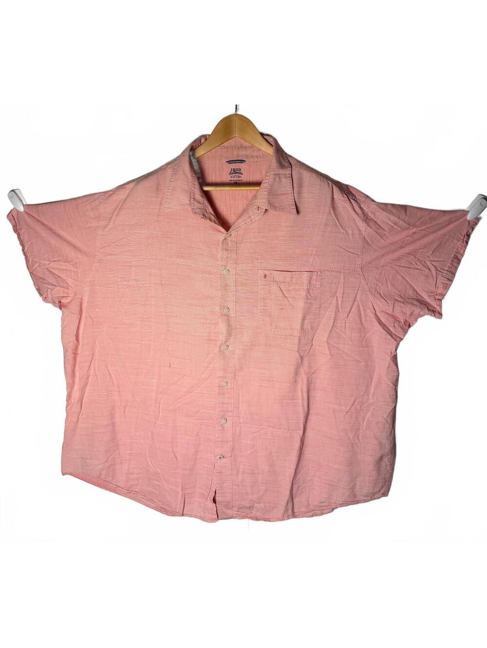IZOD Saltwater Relaxed Classics Men's 4XL Pink Button-Up Shj - Picture 2 of 6